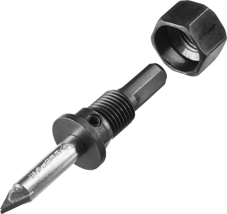 Коронка-чашка "Профессионал" c карбид-вольфрамовым нанесением, 67 мм, высота 25 мм, в сборе с державкой и сверлом ЗУБР