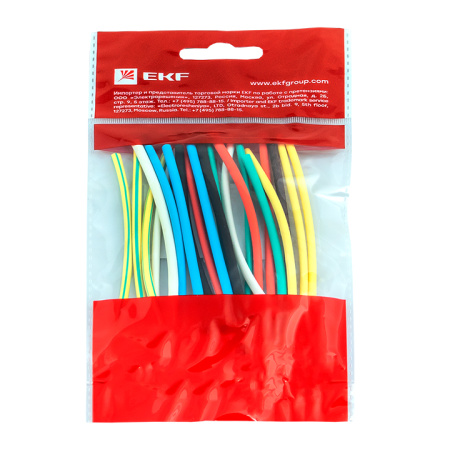 Термоусаживаемая трубка ТУТ нг 4/2 набор:7 цветов по 3шт, 100мм, PROxima EKF