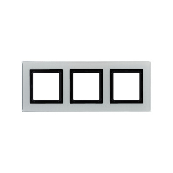 Рамка из натурального стекла,"Avanti", светло-серая, 3 поста (6 мод.) DKC