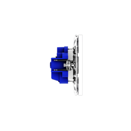 Розетка встраиваемая Voltum S70 с заземлением и защитными шторками, 16А, (белый глянцевый)