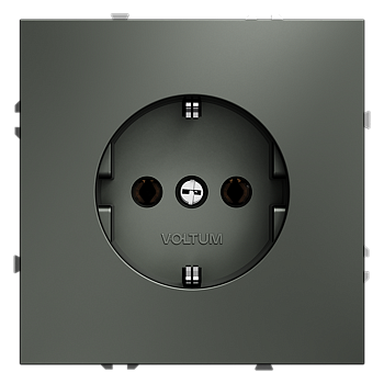 Розетка встраиваемая Voltum S70 с заземлением 16А, (титан)