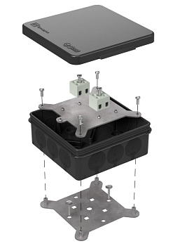 Коробка огнестойкая для о/п двухкомпонентная 60-0303-9005-FR2.5-4 Е15-Е120 100х100х40 RAL9005 Промрукав (17 шт/уп)