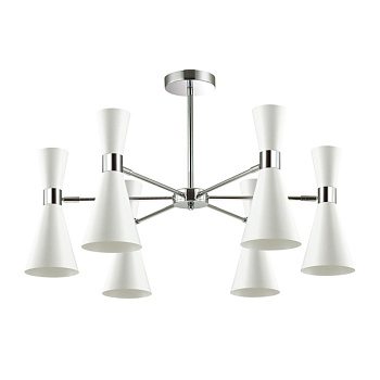 Люстра потолочная E14 6*60W 220V QUINN хром/матовый белый LUMION