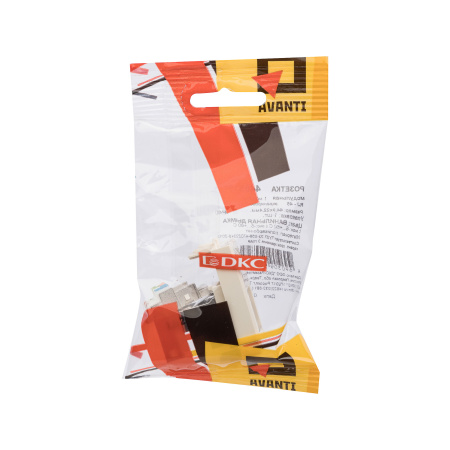 Компьютерная розетка RJ-45 модульная, кат.6 экранированная, "Avanti","Ванильная дымка", 1 модуль DKC