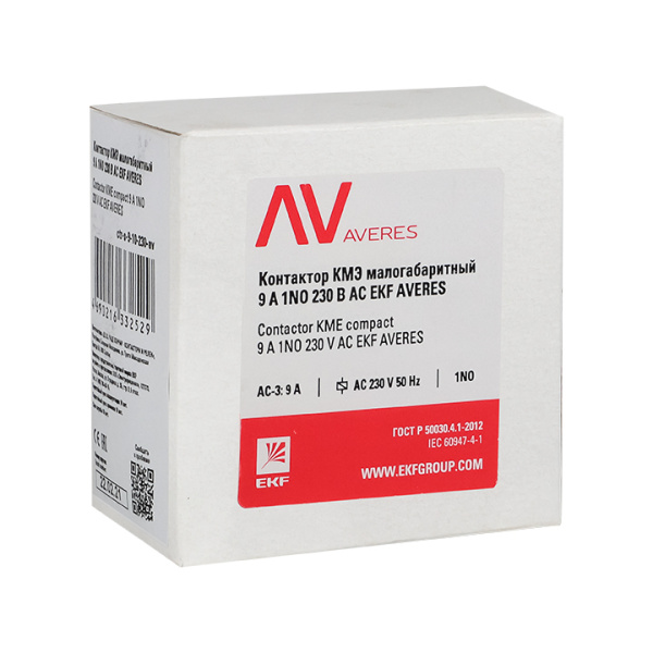 Контактор КМЭ 9А 1NO 230В АС AVERES EKF