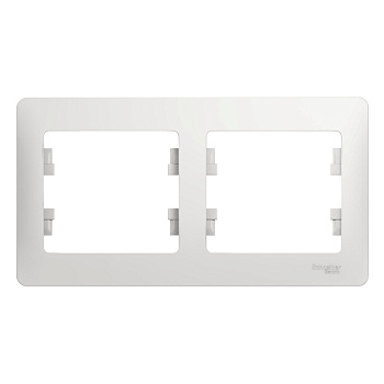 GLOSSA  Рамка горизонтальная 2-м . белая IP20 (уп.30шт) Schneider Electric