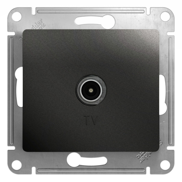 GLOSSA  Механизм розетки без лицевой панели СУ TV оконечная 1DB антрацит IP20 Schneider Electric