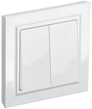BRITE Выключатель 2-клавишный 10А в сборе ВСР10-2-0-БрБ белый IEK BRITE Выключатель 2-клавишный 10А в сборе ВСР10-2-0-БрБ белый IEK