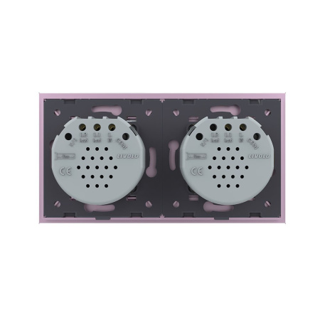 Сенсорный выключатель 3 клавиши (1-2), 2 поста Розовый Livolo