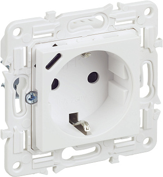 SKANDY Розетка с заземлением с защитными шторками 16А с USB C 18Вт SK-R17W арктический белый IEK