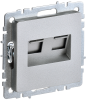 BRITE Розетка двойная RJ11+RJ45 кат.5E РК/Т12-БрА алюминий IEK