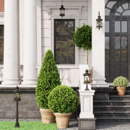 Уличный потолочный св-к IP44 E27 60W 220V SATION черный/зол.патина ODEON LIGHT