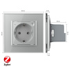 Розетка электрическая ZigBee (Wi-Fi) с заземлением защитными шторками 16A 1 пост Серая Livolo