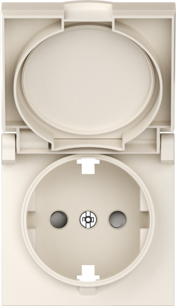 Donel A07 матовый кремовый накладка для розетки Schuko с заземлением, с крышкой, 16A 250 В~, серия DB