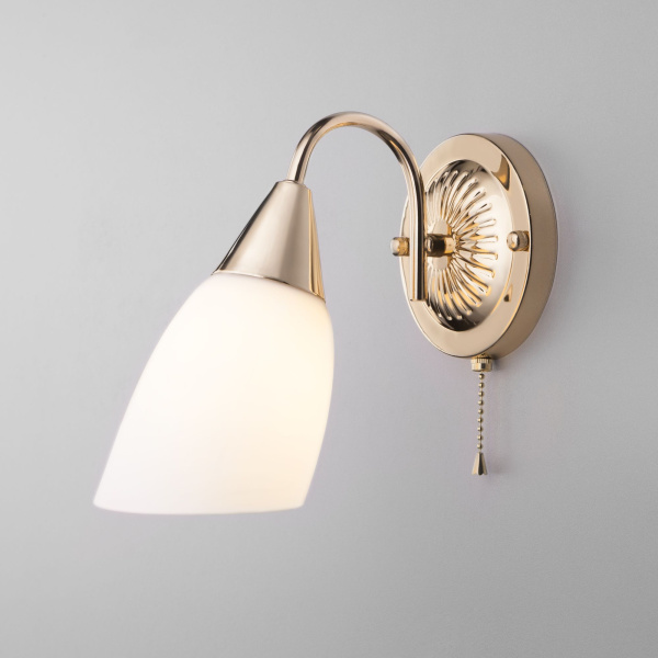 Бра со стеклянным плафоном 1*E27 40Вт золотой IP20 Ellene (30149/1 золото) Eurosvet