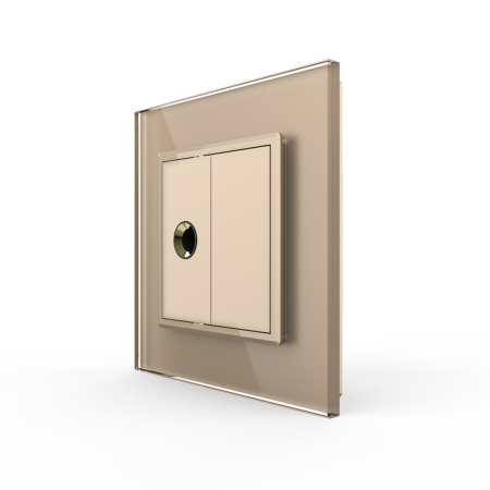 Розетка микрофон TRS 6.3 JACK Золотая Livolo