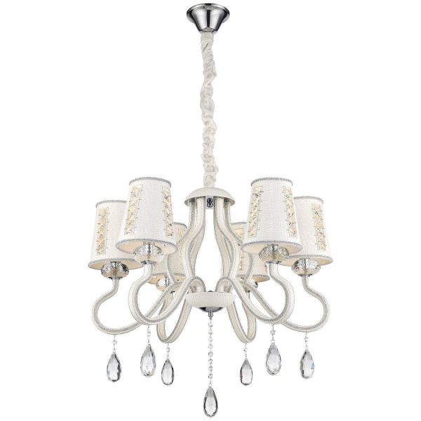 Люстра подвесная Белый/Белый, Прозрачный E14 6*40Вт WE391.06.003 WERTMARK