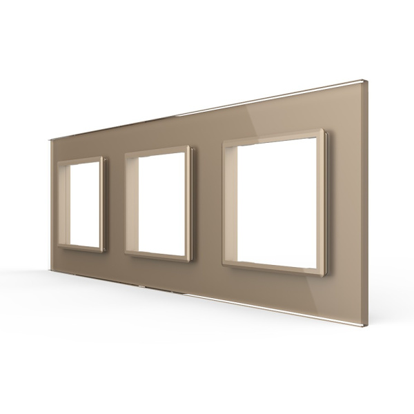 Рамка для розетки тройная Золотая Livolo