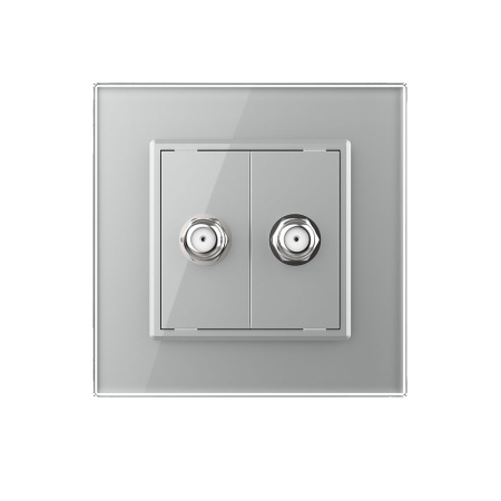 Розетка спутниковая SAT двойная Серая Livolo