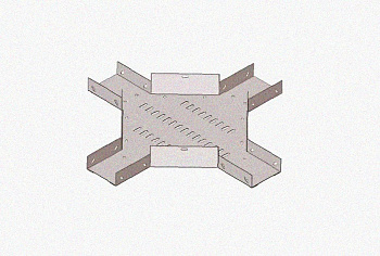 Лоток крестообразный замковый глухой КМЗГ 200х50 УТ1,5, оцинкованный лист, S0,8
