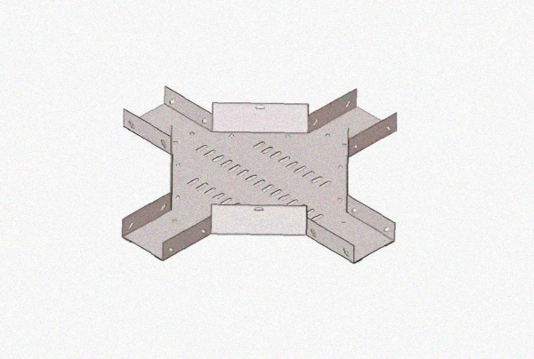 Лоток крестообразный замковый глухой КМЗГ 200х50 УТ1,5, оцинкованный лист, S0,8