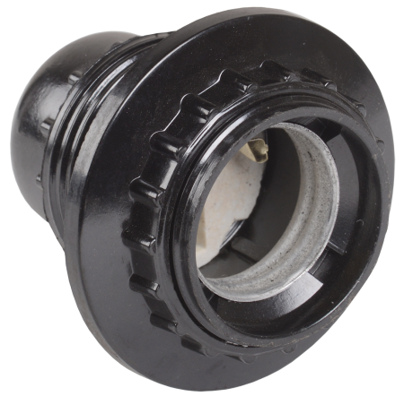 Патрон с кольцом Пкб27-04-К11 карболитовый Е27 черный (50шт) (стикер на изделии) IEK