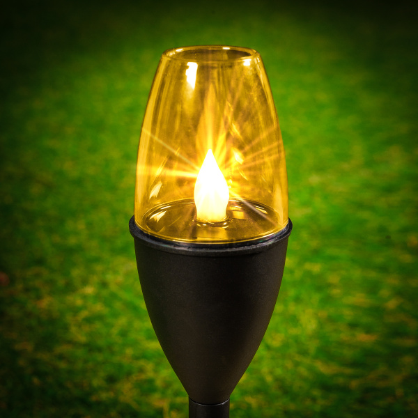 Светильник на солн.батарее h=42см пластик/черн. IP44 эфф.плам.Uniel 