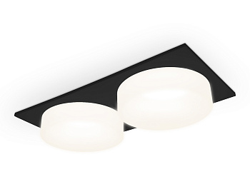 Встраиваемый точечный светильник с акрилом TN1319/2 SBK/FR черный песок/белый матовый GU5.3 182*92*45 Ambrella Light