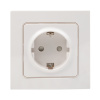 Стокгольм Розетка 1-местная с/з 16А белая с защ, штор, EKF