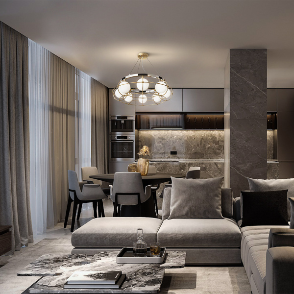 Подвесной светильник 8*G9 40Вт Золото и Хром IP20 Carcass MOD312PL-08GCH Maytoni