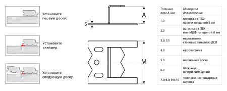 Крепеж для вагонки Кляймер 8 мм, 50 шт, ЗУБР