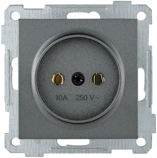 Розетка без з/з РС10-1-0-Б 10А BOLERO антрацит IEK