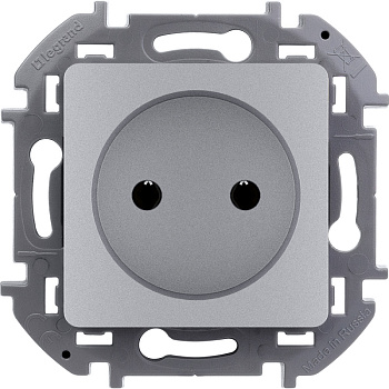 INSPIRIA Механизм розетки без лицевой панели СУ 1 мест 16А алюминий IP20 Legrand