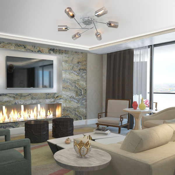 Потолочная люстра с плафонами 6*E27 60Вт хром IP20 (30167/6 хром) Eurosvet