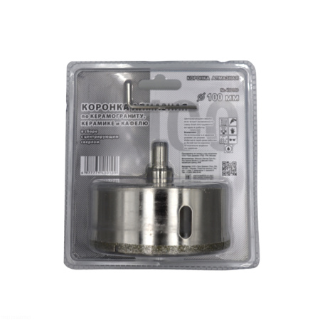 Коронка алмазная по керамике и кафелю с центрирующим сверлом 100мм 400100 Trio-Diamond