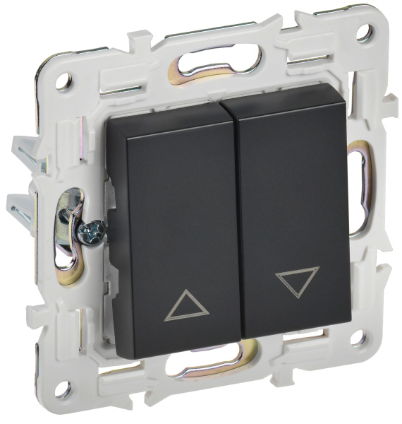 SKANDY Выключатель жалюзи 10А SK-V12Bl черный IEK