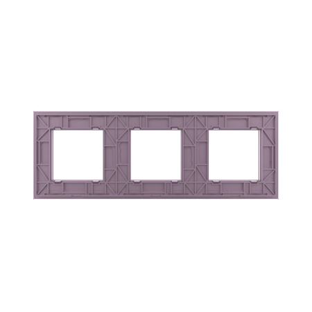 Рамка для розетки 3 поста, цвет розовый, стекло Livolo