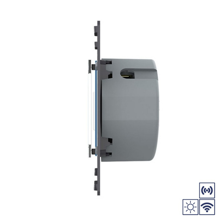 Двухклавишная импульсная сенсорная кнопка Quadro сухой контакт с радиоупр., белый (механизм) Livolo