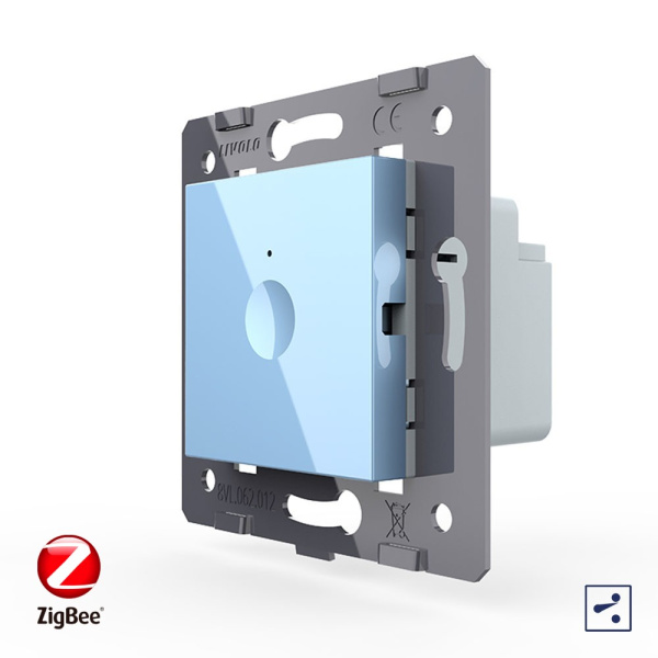 Одноклавишный проходной сенсорный выключатель ZigBee Module, цвет синий (механизм) Livolo