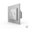 Двухклавишный проходной сенсорный выключатель Module, цвет серый Livolo