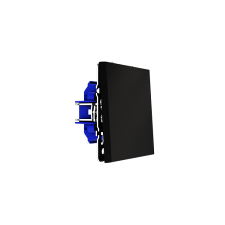 Проходной переключатель встраиваемый Voltum S70 одноклавишный 10А, (черный матовый)