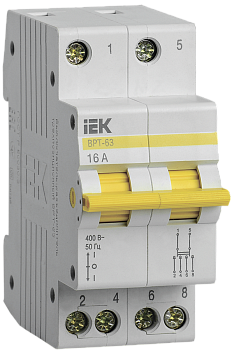 Выключатель-разъединитель трехпозиционный ВРТ-63 2P 16А IEK