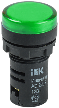 Арматура светосигнальная AD22DS(LED)матрица d=22мм зеленый 24В AC/DC IEK