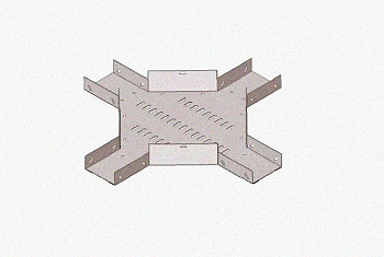 Лоток крестообразный замковый глухой КМЗГ 200х80 УХЛ1, оцинкованный лист, S1,0