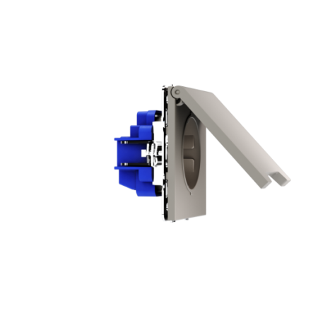 Розетка встраиваемая Voltum S70 с заземлением, защитными шторками и крышкой 16А, (кашемир)