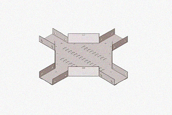 Лоток крестообразный замковый глухой КМЗГ 100х65 УТ1,5, оцинкованный лист S1,0