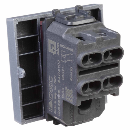 Перекрестный переключатель одноклавишный модульный, "Avanti", "Закаленная сталь", 2 модуля DKC