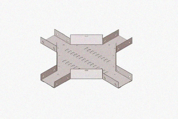 Лоток крестообразный замковый глухой КМЗГ 100х65 УТ1,5, оцинкованный лист S1,0