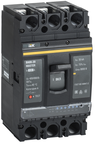 Выключатель автоматический ВА88-39 3П 630А 35кА MASTER с электронным расцепителем IEK