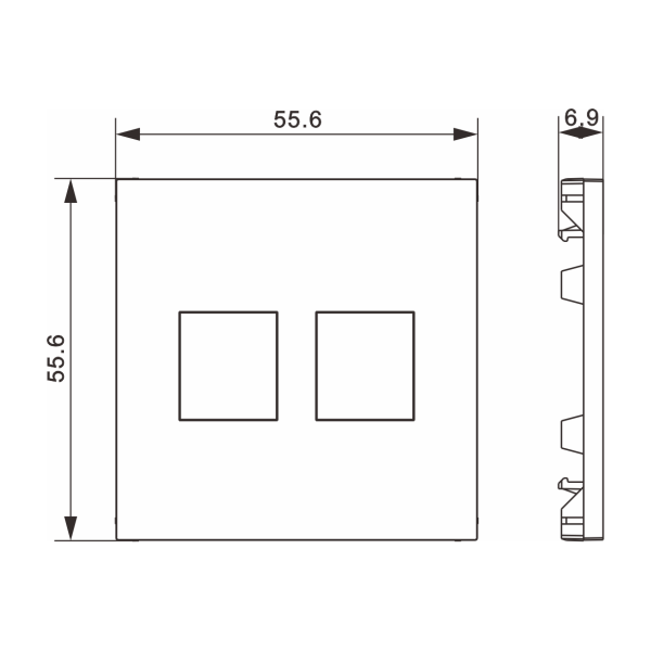 Donel A07 матовый кашемир накладка 2-я для розеток RJ45,TV,SAT, серия DB